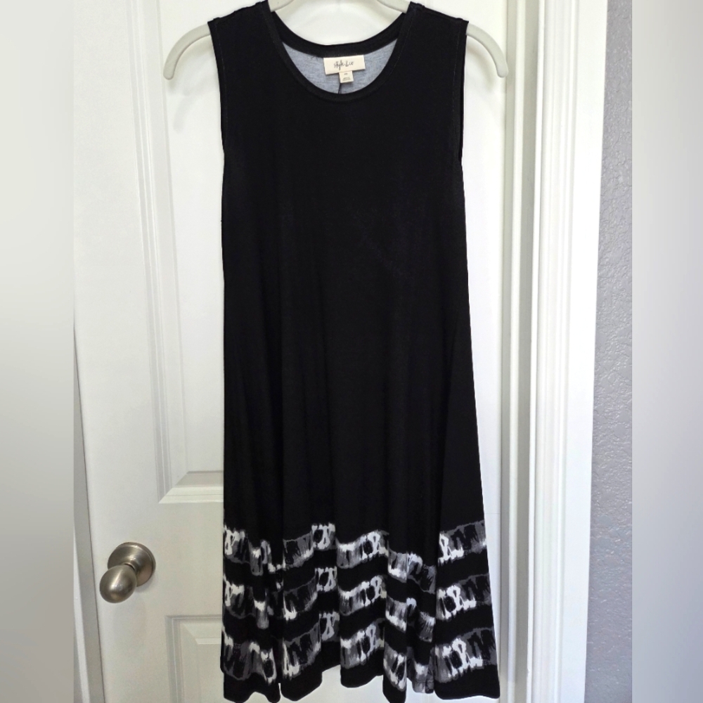 Style & Co. Black Sleeveless Swing Tank Dress, Size PS